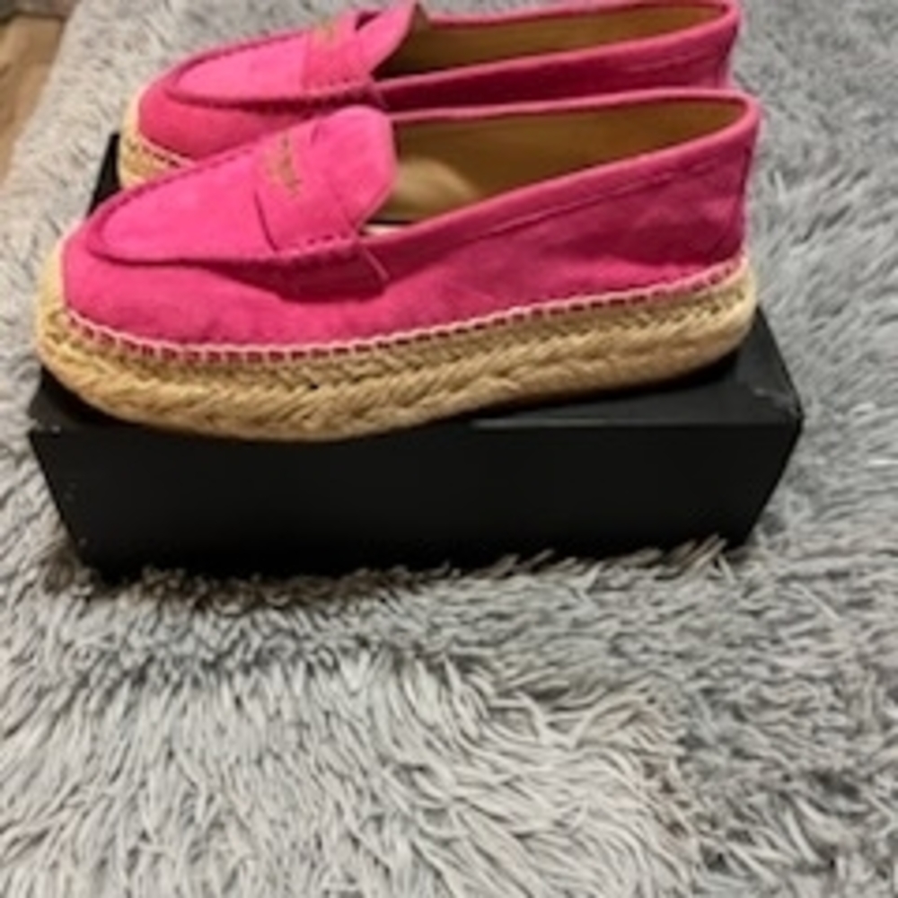Vibrant Pink Espadrille Loafers